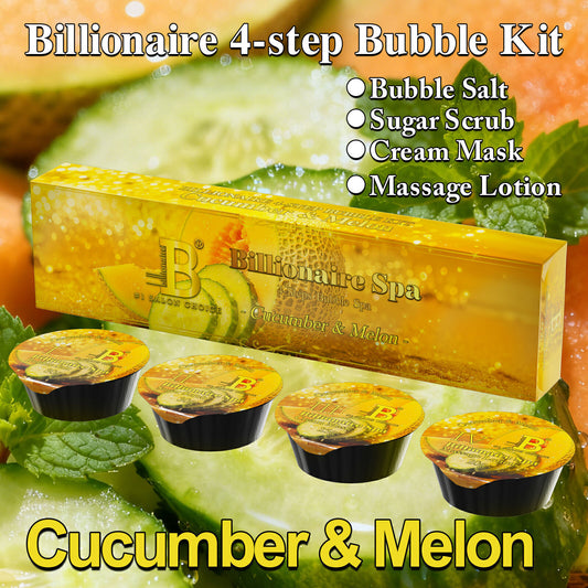 Billionaire Bubble Spa Nail Deluxe Pedicure Kit 4 Steps - Cucumber & Melon