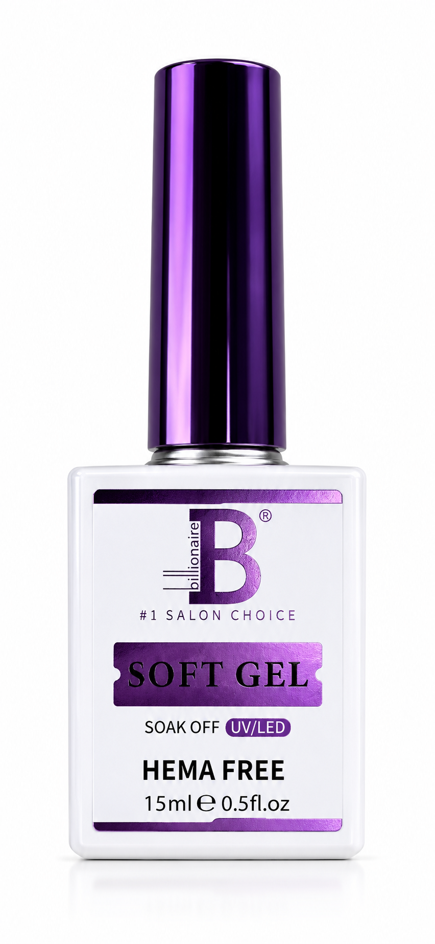 Billionaire Soak Off UV/LED Press On Gel X Nails, Soft Gel Tip Adhesive - 15ml (Soft-Gel Purple)