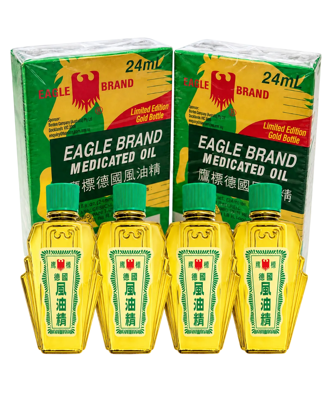 4x Eagle Brand Medicated Oil (Green) (Gold bottle)