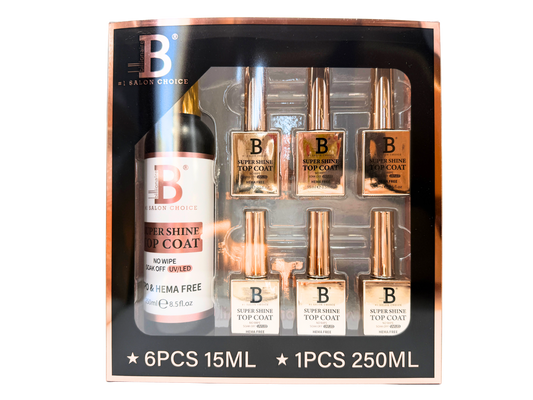 Billionaire - Super Shine No Wipe Nail Gel Top Refill 8oz 250ml - HEMA Free