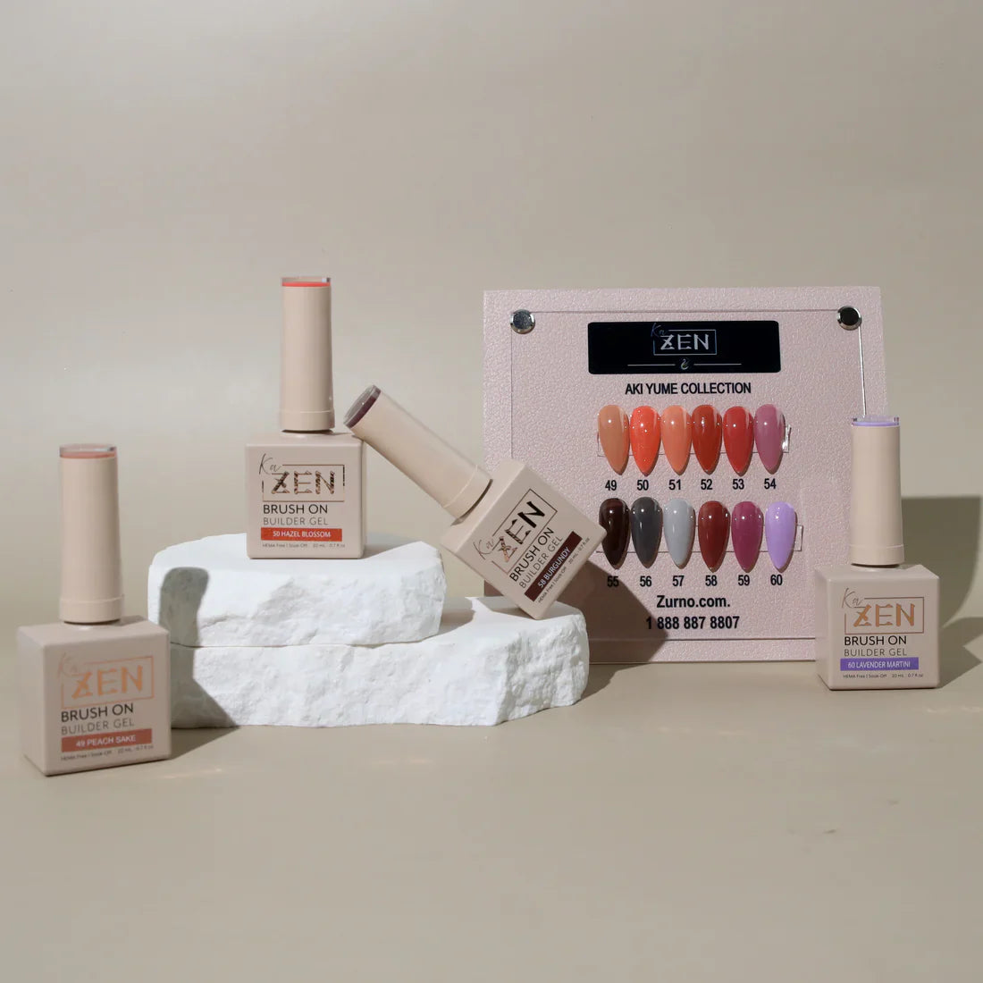 ZEN - Brush-on Builder Gel Nails BIAB - #50 Hazel Blossom - Aki Yume Collection - 20ml
