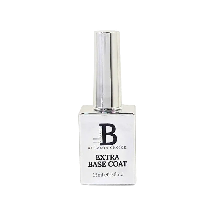 A 15ml bottle of B Brand Extra Base Coat nail polish on a solid white background.