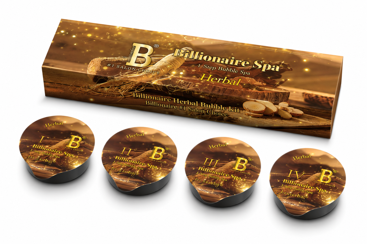 Billionaire Bubble Spa Nail Deluxe Pedicure Kit 4 Steps - Herbal