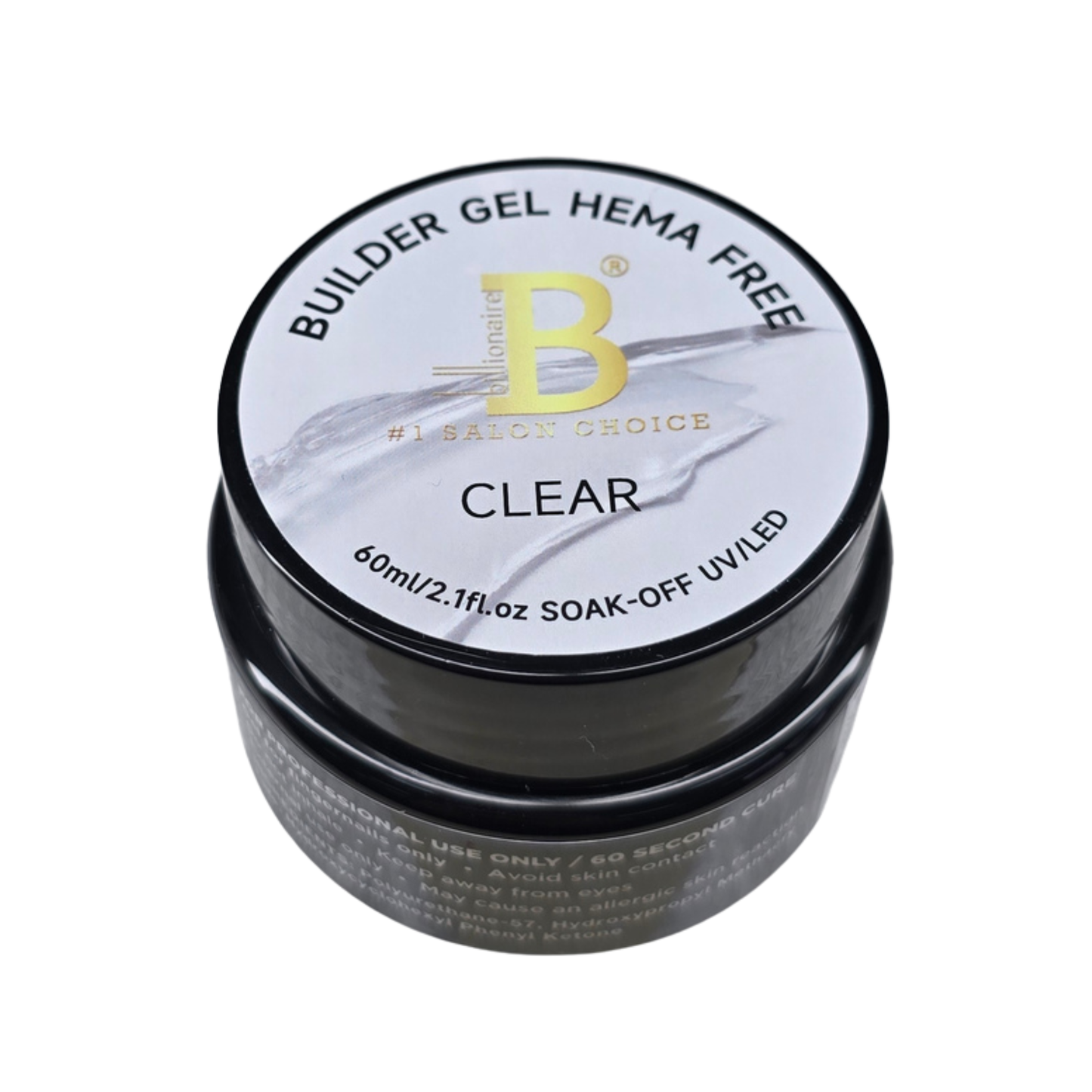 Billionaire (White label) Builder Hard Gel Nail HEMA Free Soak Off UV LED 01 Clear - 60g