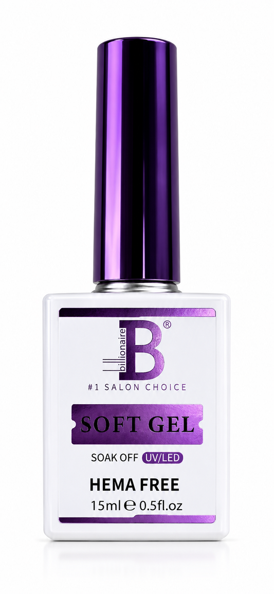 Billionaire Soak Off UV/LED Press On Gel X Nails, Soft Gel Tip Adhesive - 15ml (Soft-Gel Purple)