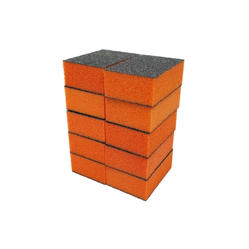 Parent Buffer Mini 2 Way Sanding File Block Orange Black Grit 100/100 10 pcs