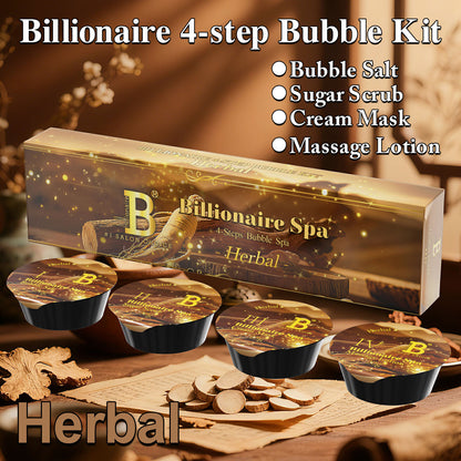 Billionaire Bubble Spa Nail Deluxe Pedicure Kit 4 Steps - Herbal