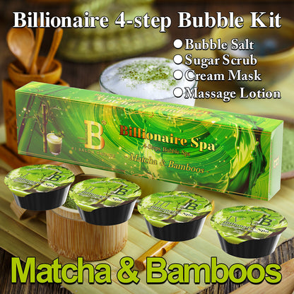 Billionaire Bubble Spa Nail Deluxe Pedicure Kit 4 Steps - Matcha & Bamboos