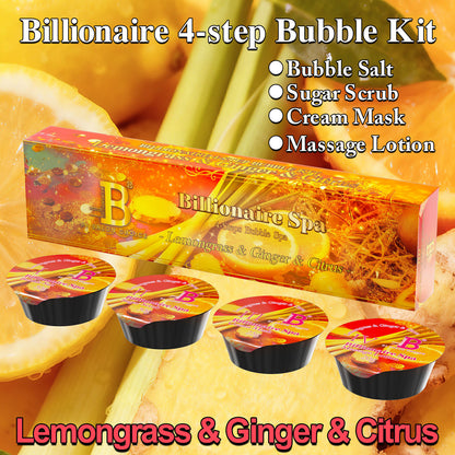 Billionaire Bubble Spa Nail Deluxe Pedicure Kit 4 Steps - Lemongrass & Ginger & Citrus