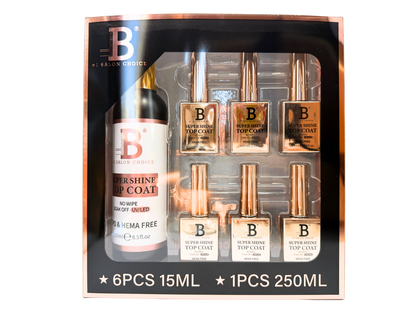 Billionaire - Super Shine No Wipe Nail Gel Top Refill 8oz 250ml - HEMA Free