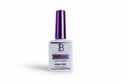 Billionaire Soak Off UV/LED Press On Gel X Nails, Soft Gel Tip Adhesive - 15ml (Soft-Gel Purple)
